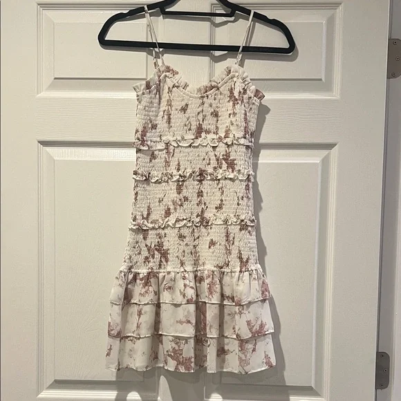 Storia Cream and Pink Ruffle Dress Size S - Picture 1 of 9